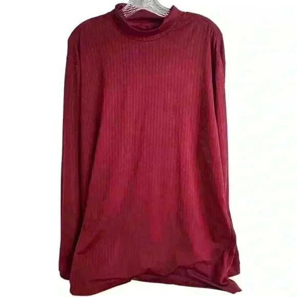 Nike Golf Men's Mock Neck Long Sleeve Burgandy Red Shirt Size L - Picture 1 of 16